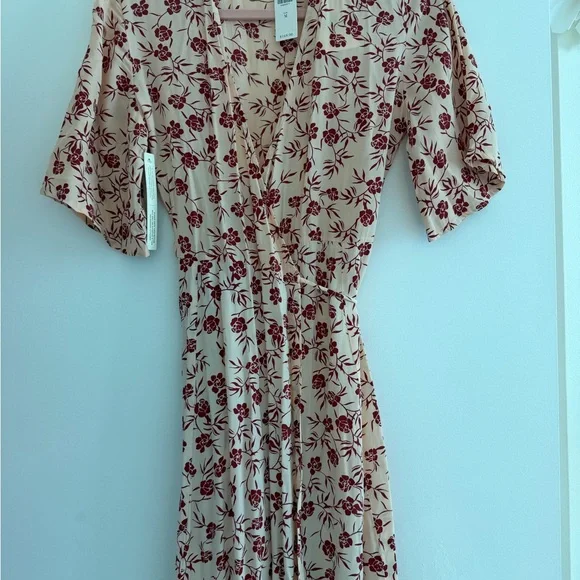 Faithfull the Brand Red Floral Midi Dress - Picture 2 of 5